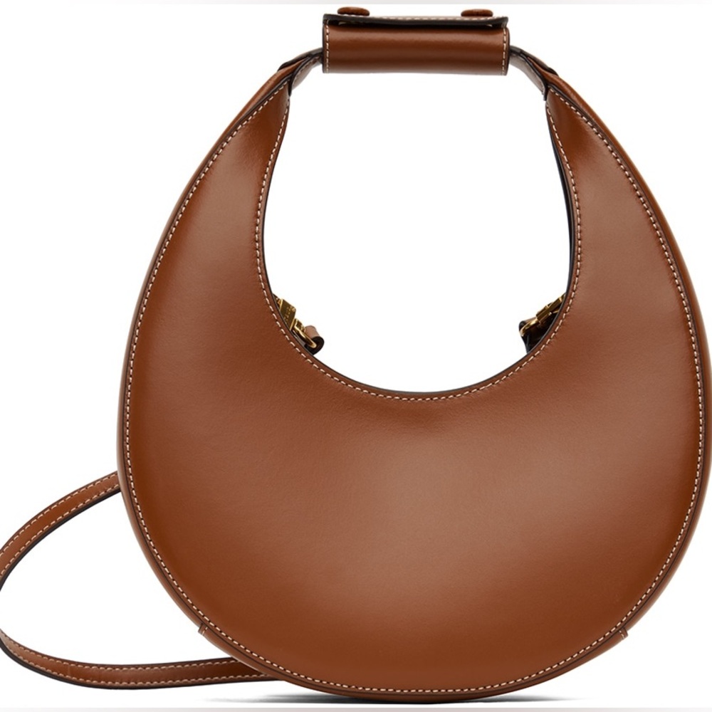STAUD Mini Moon Bag in Tan